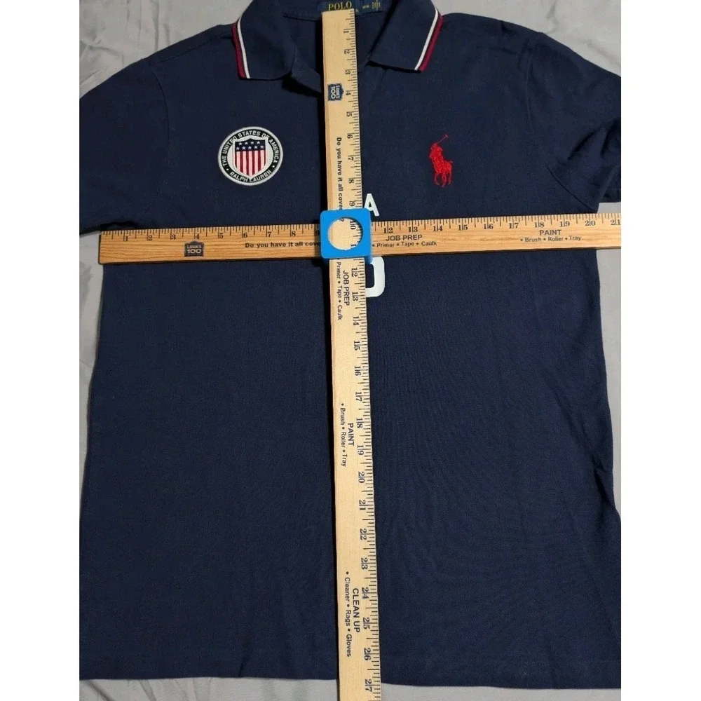 Polo Ralph Lauren Team USA 16 Polo Shirt Mens M Custom Fit Navy Big Pony